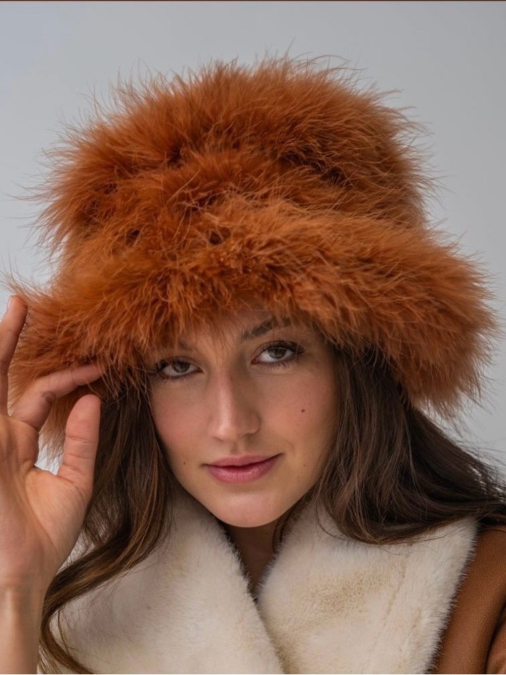 Adrienne Landau Plush Faux Fur Goldie Bucket Hat